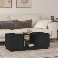 Tavolino da Salotto Nero 110x50x40 cm Legno Massello di Pino cod mxl 26936