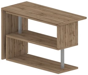 Scrivania Girevole Design VOLTA – 120x65x75 cm, Ripiani Aperti Rovere