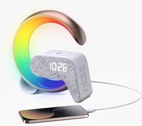 Immax 08986L-LED RGB Lampada dimmerabile con sveglia e Qi di ricarica 30W/230V oro