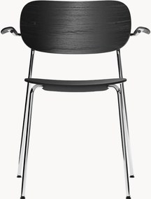 Sedia da pranzo in metallo e legno con braccioli Co
