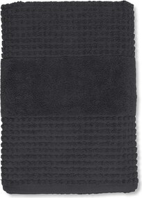 Asciugamano tipo terry grigio scuro in cotone organico 70x140 cm Check – JUNA