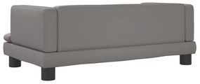 Lettino per cani grigio 80x45x30 cm in similpelle