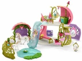 Playset Schleich Glittering flower house with unicorns, lake and stable Cavallo Plastica