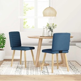 Sedie Da Pranzo 2 Pz Blu İn Tessuto /