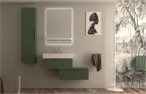 Armadietto bagno a terra Modula BADEN HAUS 1 cassetto P 45 x L 70 x H 27 cm verde opaco