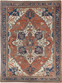 Heriz Tappeto 350 x 460 Rosso (Iran) Annodato A Mano