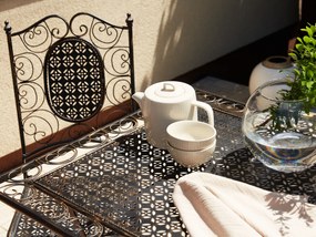 Set da balcone bistro in metallo nero BORMIO Beliani