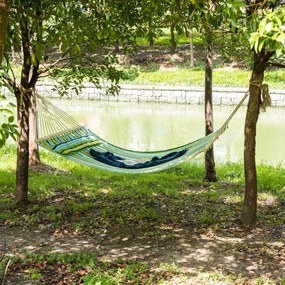 Amaca da Giardino 2 Posti 400x140 cm con Cuscino in Tessuto Multicolore...