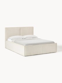 Letto imbottito in velluto a coste con spazio contenitore aggiuntivo Dream