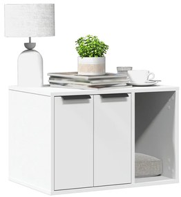 Recinto Lettiera Gatti Bianco 60x40x40 Cm İn Truciolato /
