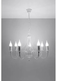 Lampadario a sospensione con catena MINERWA 7 7xE14/40W/230V bianco