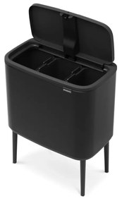 Cestino per la spazzatura in acciaio in nero opaco per raccolta differenziata/touch 33 l Bo Touch Bin – Brabantia