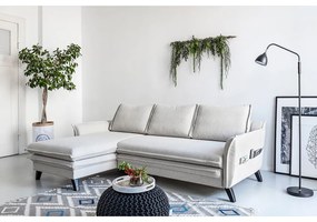Divano letto angolare beige chiaro, angolo sinistro Charming Charlie - Miuform