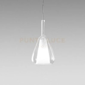 Ofelia s/11 - vetro trasparente e portalampada bianco 1 luce attacc...