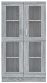 Mobile vetrina grigio sonoma 82,5x30,5x150 cm legno multistrato