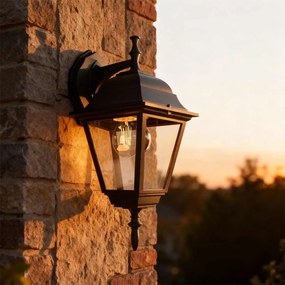 Applique Lanterna da Esterno IP54 E27 Nera - Serie ALFIERI 1B