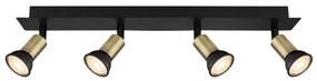 Globo 57998-4B - Faretto DREW 4xGU10/35W/230V nero/ottone