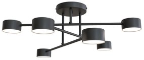 Plafoniera Moderna Thor 6 Luci Nera