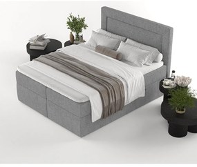 Letto boxspring grigio con contenitore 140x200 cm Imagine - Maison de Rêve