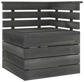 Set Divani da Giardino su Pallet 6 pz Legno Pino Grigio Scuro