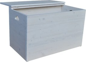 Cassapanca pouf contenitore in legno massello SHABBY CHIC cm 78