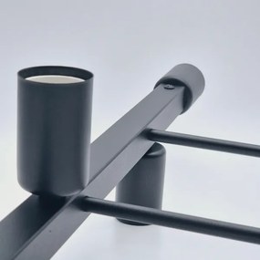 Lampadario a sospensione con supporto rigido ASTRID 6xE27/60W/230V nero