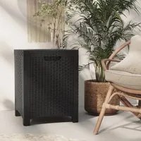 Baule da Giardino 39x39x46 cm in Rattan PP Grafite 318235