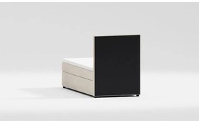 Letto singolo imbottito con contenitore beige con materasso e topper inclusi 100x200 cm Bunny – Ropez