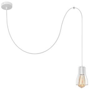 Lampadario a sospensione con filo TUBE 1xE27/15W/230V bianco