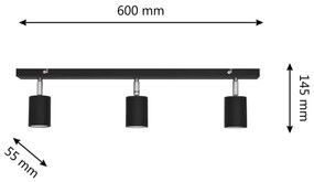 LED Luce Spot a LED TUNE 3xGU10/4,8W/230V nero