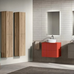 Mobile da bagno sospeso sotto lavabo L 59.5 x H 50 x P 45.5 cm grigio opaco, 2 cassetti Opera
