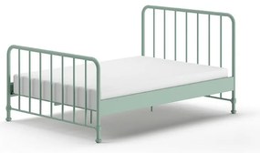 Letto singolo in metallo verde con griglia 140x200 cm BRONXX - Vipack