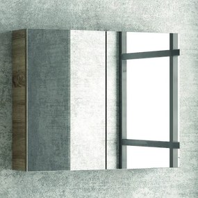Composizione bagno sospesa 80cm mobile specchio contenitore e 2 pensili - KAMALU