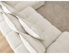 Divano angolare bianco allungabile e con contenitore (penisola a destra/chaise lounge) con rivestimento in ciniglia Everest – Bobochic Paris