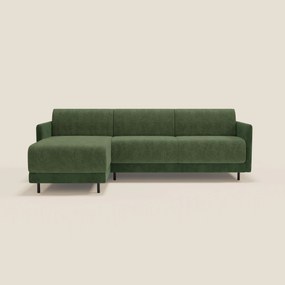 Narciso divano letto angolare con materasso alto 18 cm e penisola contenitore in tessuto bicolore impermeabile T11 e T06