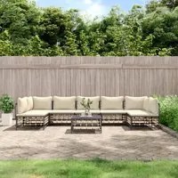 Set Divani da Giardino 8 pz con Cuscini Antracite in Polyrattan 3186794