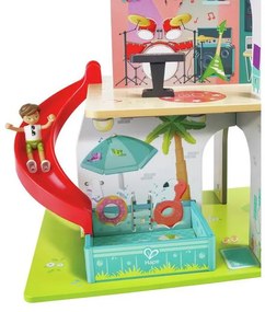 Casetta colorata a due piani con scivolo ed effetti sonori