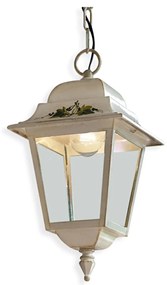 Sospensione Classica Esterno Gorizia Metallo Ceramica Bianco Sfumato 1 Luce E27