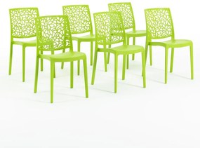 Sedia da giardino in polipropilene London Stone NEW GARDEN, seduta in polipropilene verde lime, set da 6 pezzi