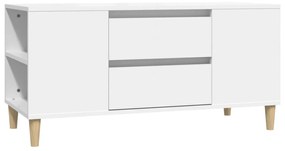 Mobile porta tv bianco 102x44,5x50 cm in legno multistrato