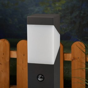 Lucande Kiran lampioncino, sensore, grigio grafite, alluminio, 60 cm