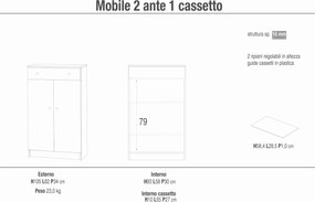 KLASS - mobiletto da ingresso portaoggetti