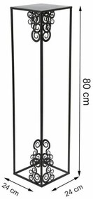 Portafiori 80x24 cm nero