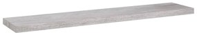 Scaffale a parete grigio cemento 120x23,5x3,8 cm in mdf
