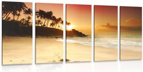 Quadri 5 pezzi – Tramonto in Sri Lanka