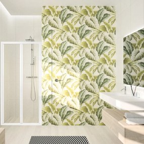 Porta doccia pieghevole L 78-84 cm x H 195 cm per nicchia in vetro trasparente SP. 4 mm, profilo opaco bianco, serie Ocean