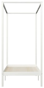 Giroletto a Baldacchino Bianco Legno Massello di Pino 90x200 cm