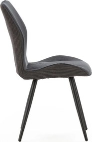 Set di 2 sedie da pranzo in velluto a coste nero Adaya - Marckeric