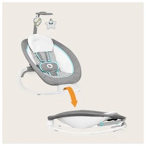 Lionelo - Dondolo vibrante per bambini con melodia PASCAL 2xAA grigio/turchese