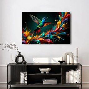 Quadro su tela – Colibrì colorato in volo
